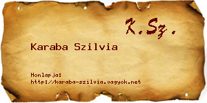 Karaba Szilvia névjegykártya