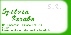 szilvia karaba business card